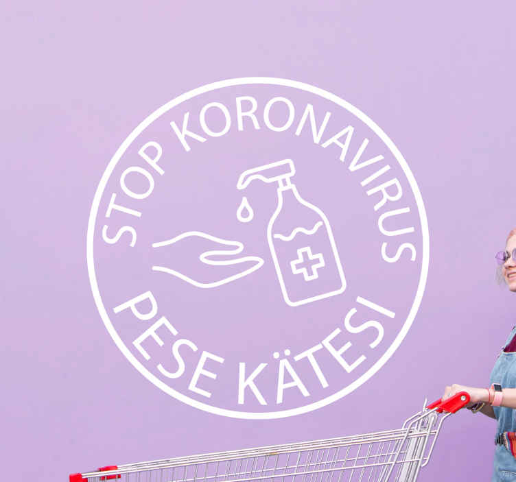 Hieno pese kätesi korona tekstitarra - Tenstickers