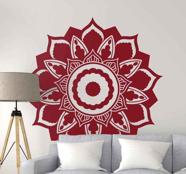 Mandala rose appearance floral wall decal