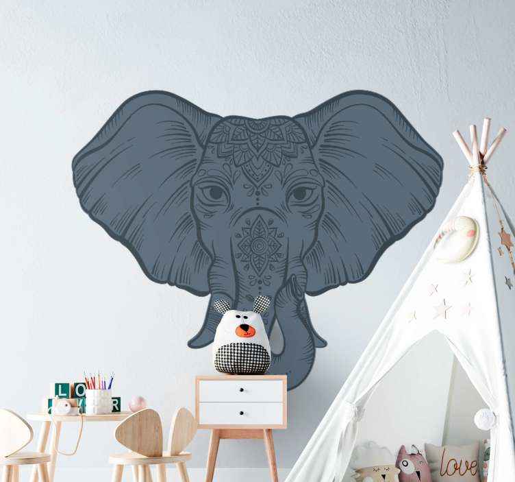 Adesivo animale selvatico Mandala etnico ornamentale