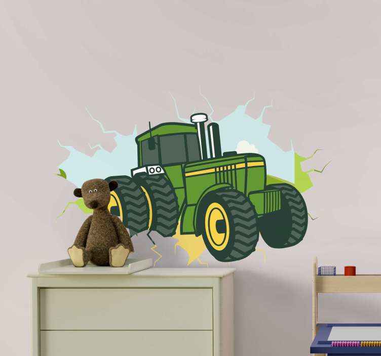 Vinis para quarto infantil Trator realista - TenStickers