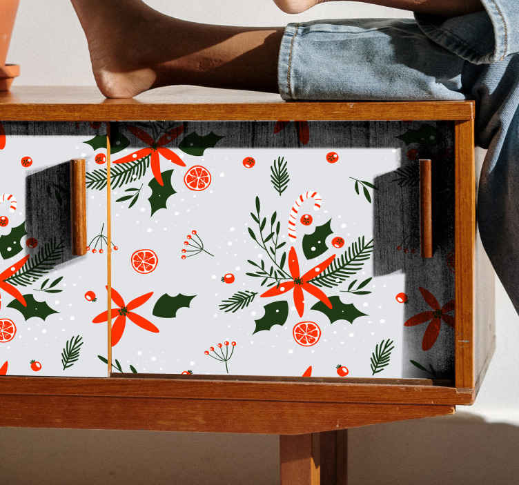 Holiday sticker festive floral design - TenStickers