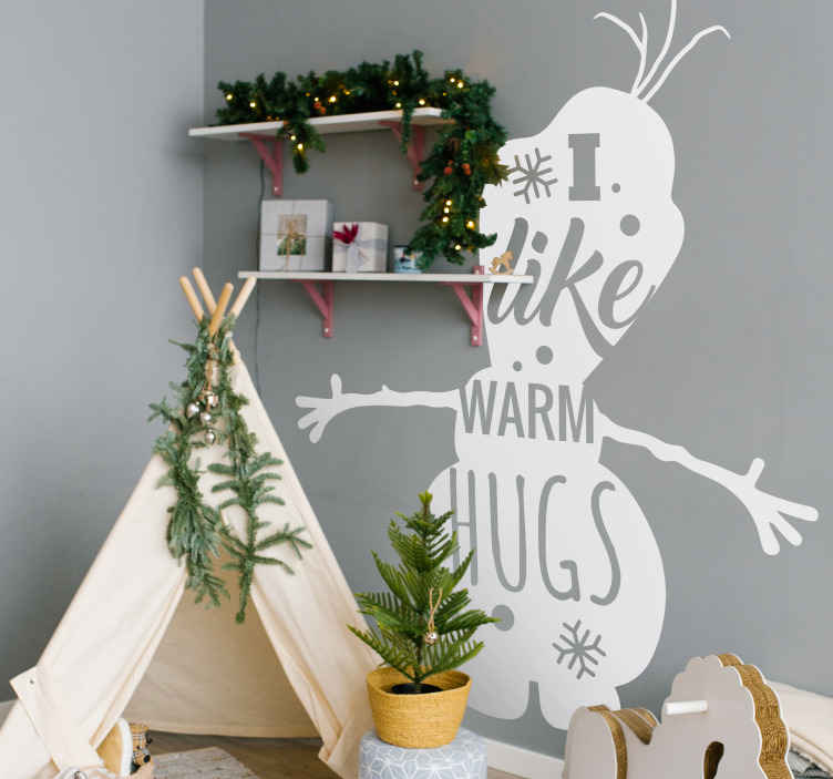 Sticker Vitre Noel Autocollant de noël olaf