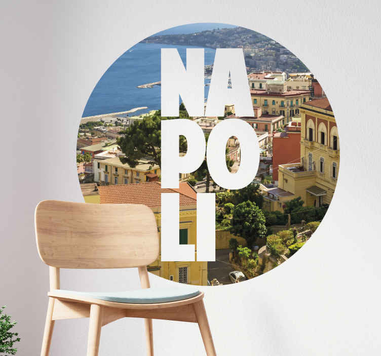 Stencil Skyline di napoli in cerchio