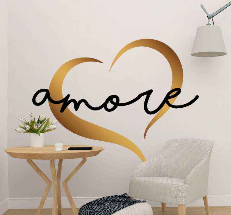 Adesivo pc Amo il testo con il cuore