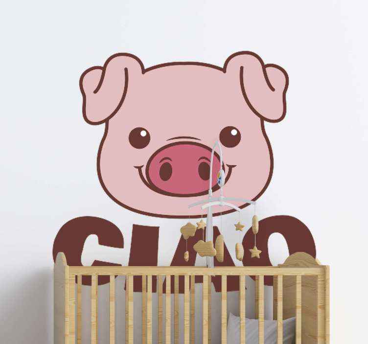 Adesivo per mobile Piccolo ping dicendo ciao