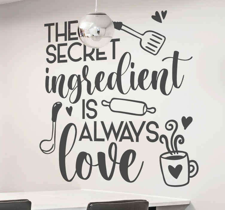 Décoration murale de cuisine L'ingrédient secret est l'amour