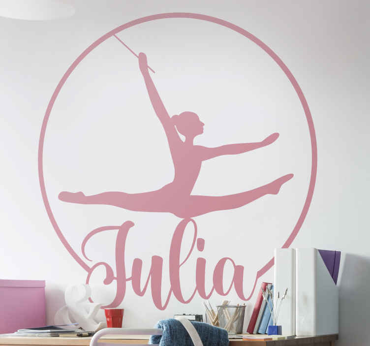 Wall Stickers custom name Girl Gymnastics Gymnast Dance decal decor Nursery II 