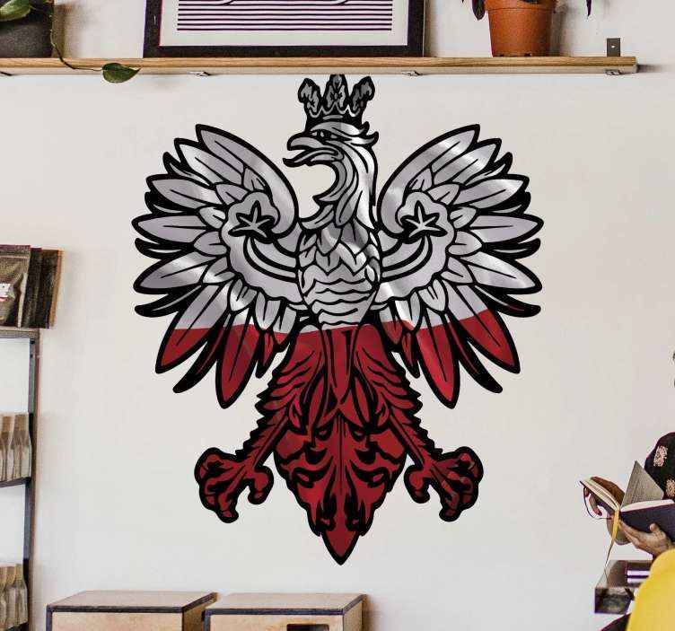 Naklejka flaga Polski orzeł - TenStickers