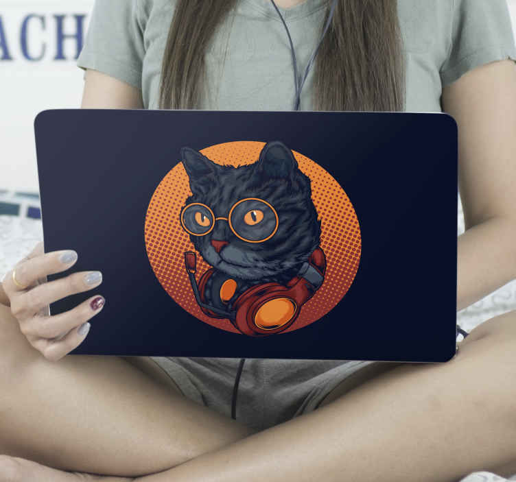 Sticker PC Illustration de musique de chat