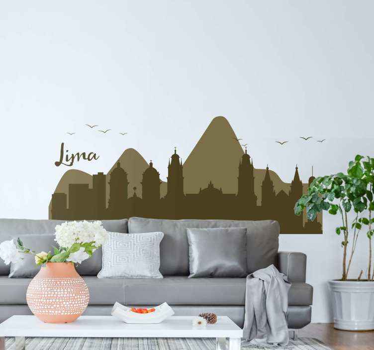 Vinilo Horizonte lima con montañas - TenVinilo