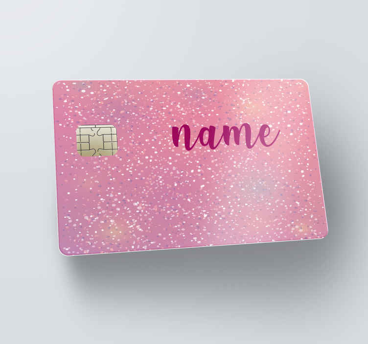 Sticker Carte Bancaire Rose pailleté personnalisé