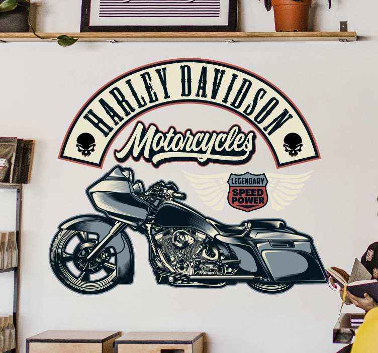 BB339 Harley Davidson Sticker Wall Art Graphic Sticker 3 Sizes Colour Choice 