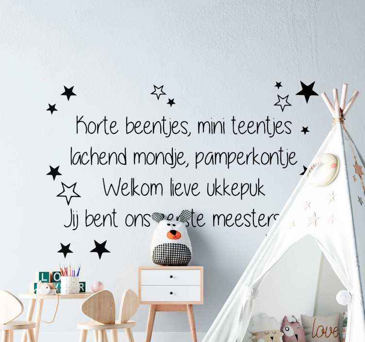 eigendom Nieuwsgierigheid Ook Nederlandse muurteksten stickers Tekst voor baby - TenStickers