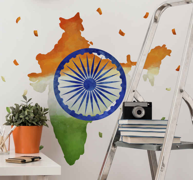 India wall paint flag decal TenStickers