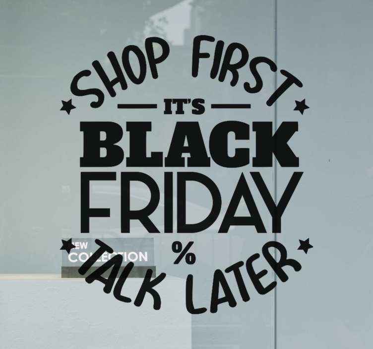 Black Friday black stickers - TenStickers
