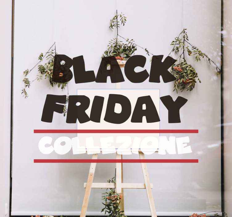 Adesivo per vetro Testo di raccolta black friday