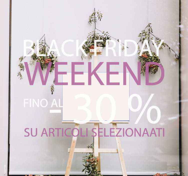 Adesivo per vetro Saldi fine settimana personalizzati