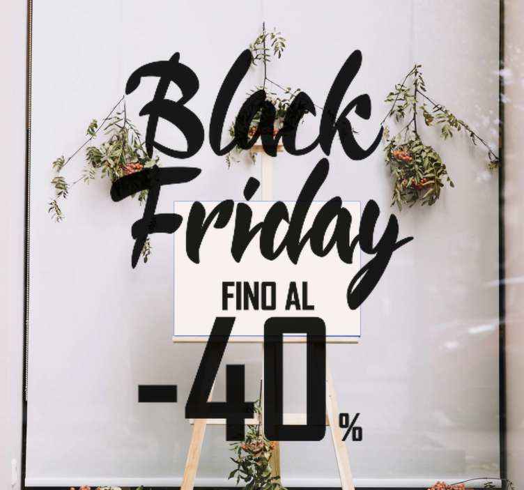 Adesivo per vetro black fridaycon sconto personalizzato