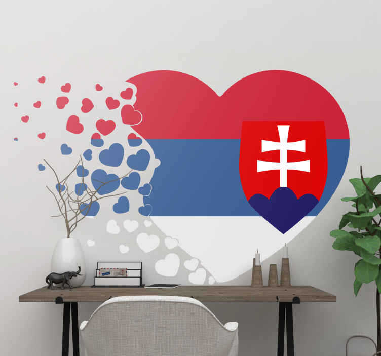 Slovensko vlajka srdce krajina obtisky - Tenstickers