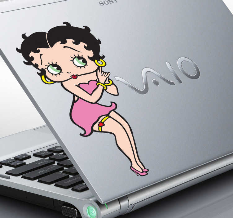 Sticker PC portable Betty Boop couleur