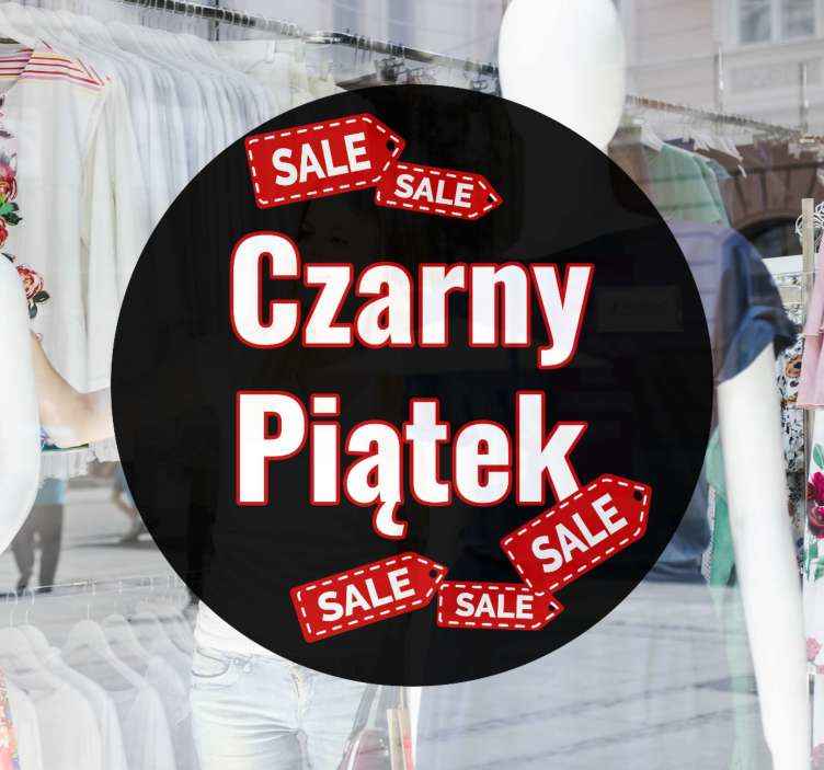 Naklejka na szyby Czarne kółko w czarny piątek - TenStickers
