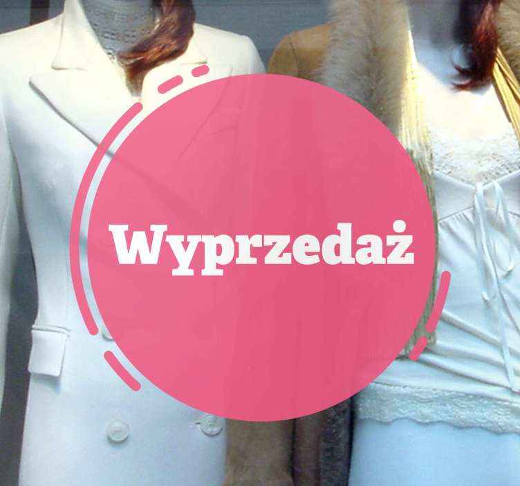 Naklejka na szyby Sprzedaż różowe kółko - TenStickers
