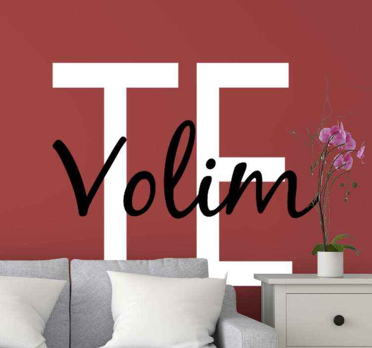 Volim te u hrvatskom tekstualnom zidnom naljepnici - TenStickers