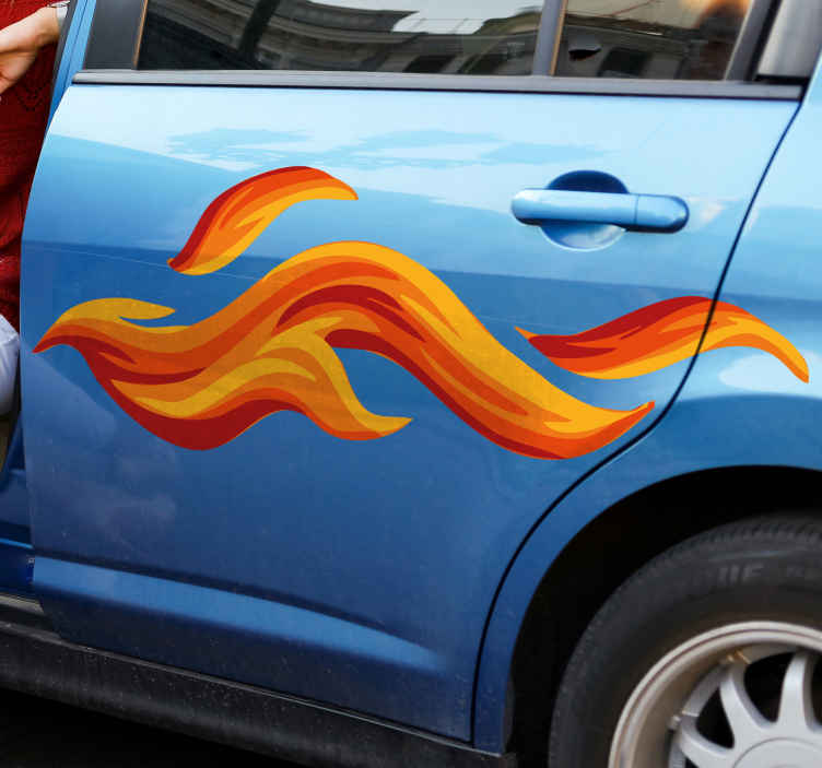 Stickers déco voiture : autocollant flamme personnalisée