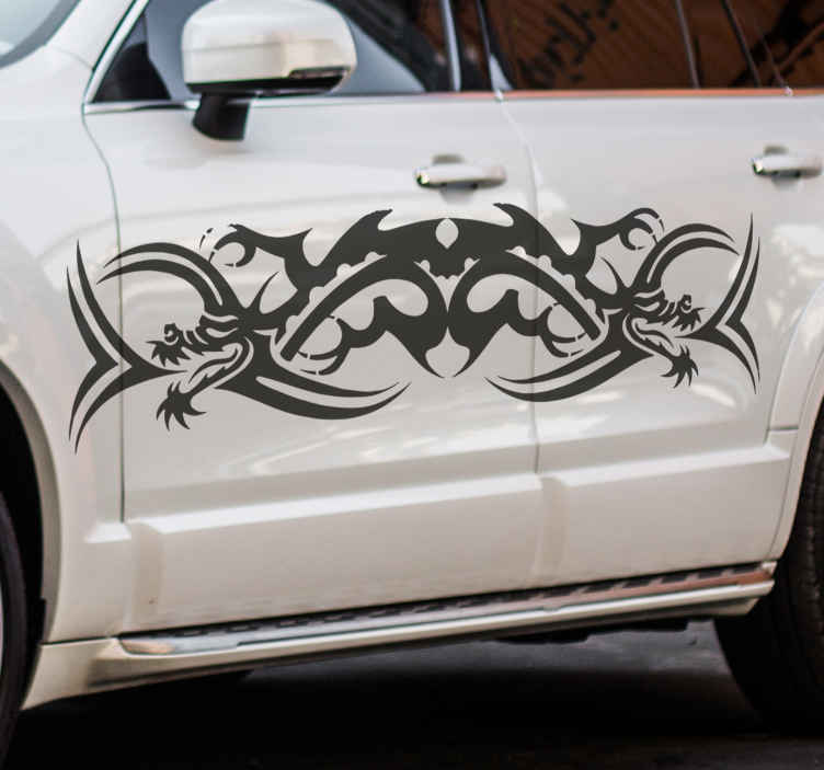  Pegatinas de vinilo con diseño de dragón para moto (5.9 x 5.3  in), color blanco : Automotriz