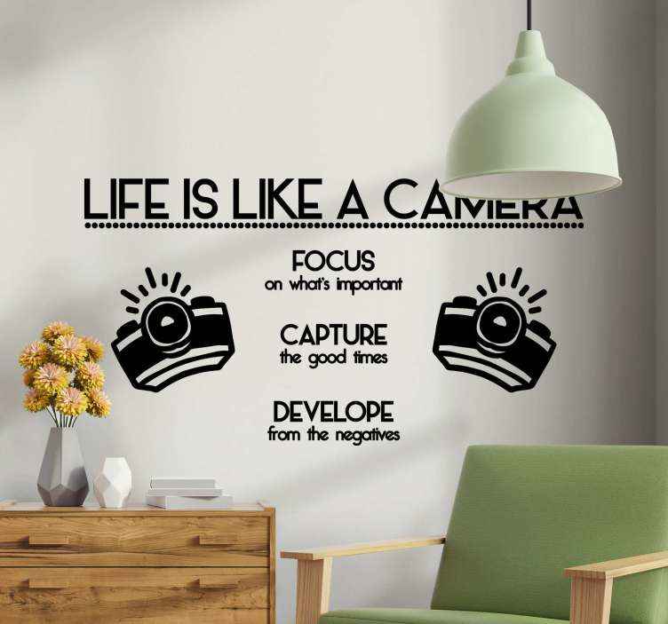 Wall Decal Quote Wall Saying Wall Vinyl Stickers by Himanjie Life is Like a Camera 