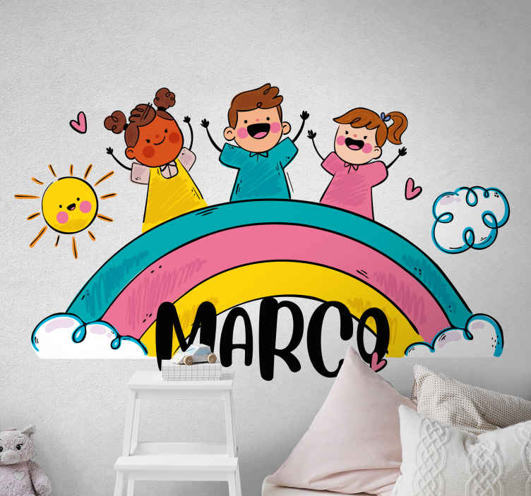 Wall Decal For Nursery Personalized Rainbow's Girls name Rainbow Wall decal 