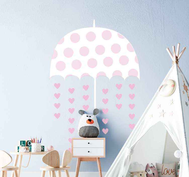Sticker Mural Chambre Enfant Pleuvoir des cœurs