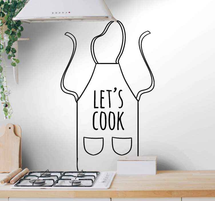 Sticker Mural Cuisine Cuisinons des ustensiles