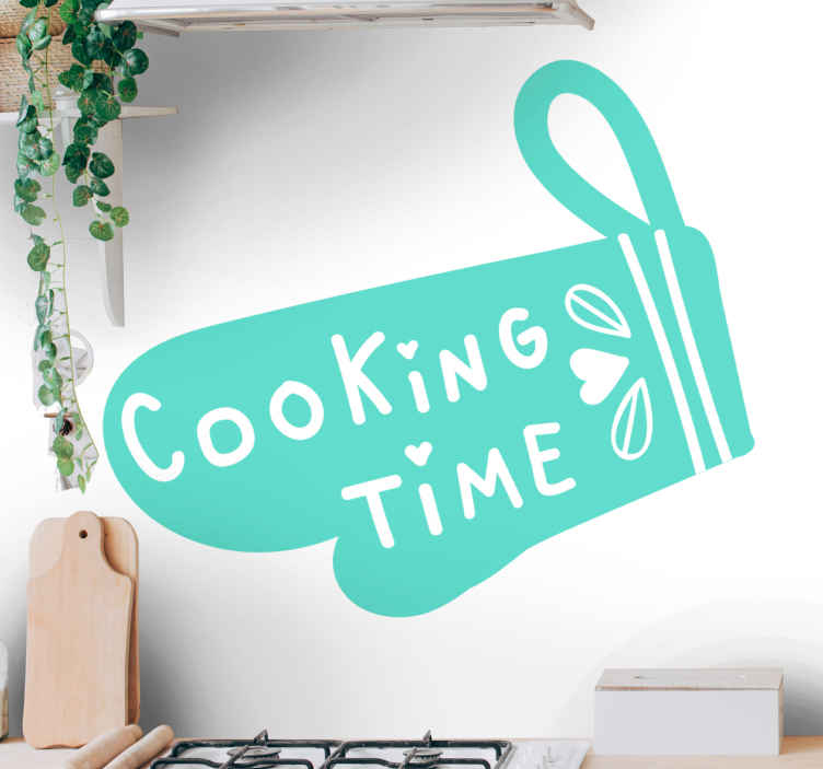 Sticker Mural Cuisine Temps de cuisson citations