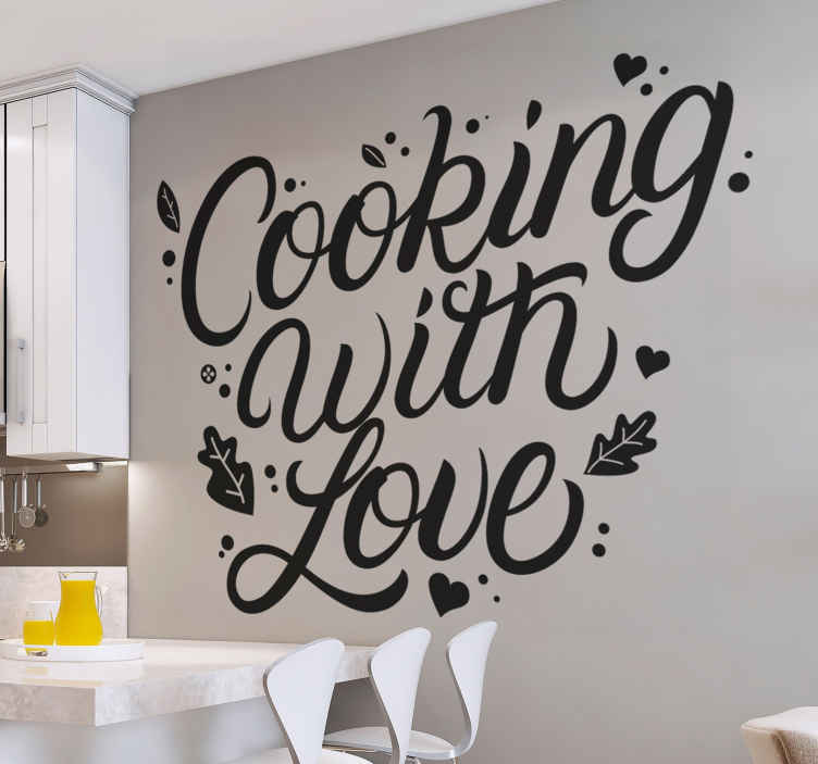 Sticker mural J'aime cuisiner-Noir, Sticker mural cuisine, Autocollants  de cuisine