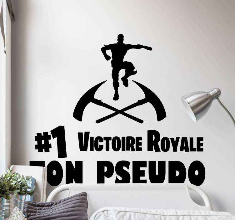 Sticker Mural Jeu Video Nom personnalisé de battle royal