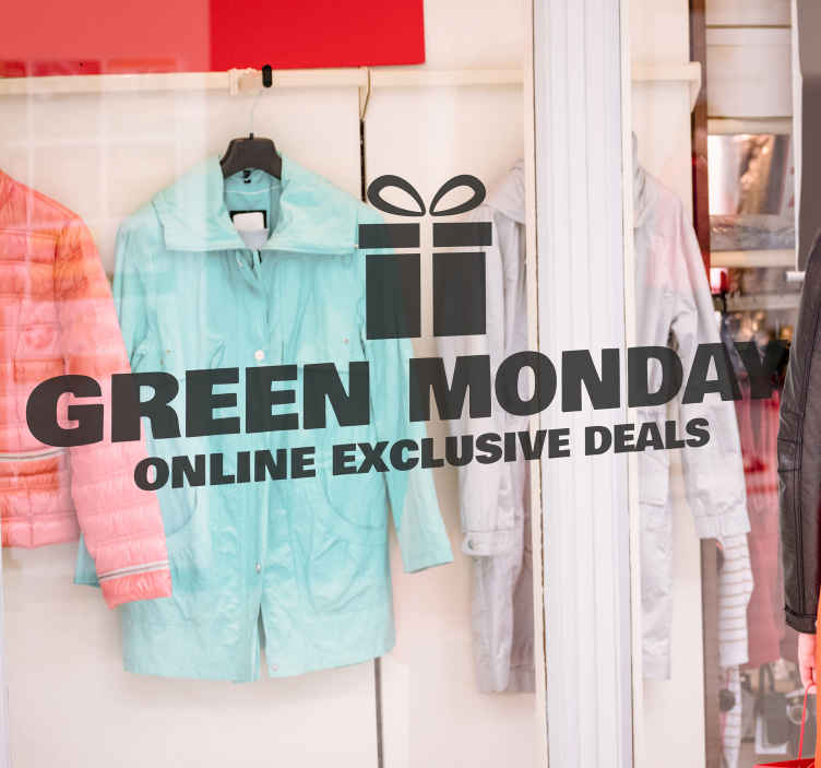 Green Monday Sales window sticker - TenStickers
