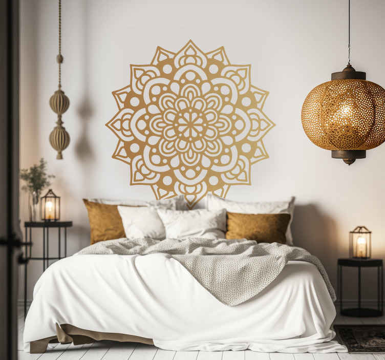 Stickers Muraux Mandala Gold Pour Chambres Bohemian Style Mandala