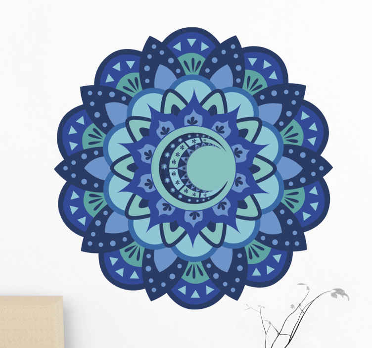 stickers voiture fleurs Lune boho en mandala