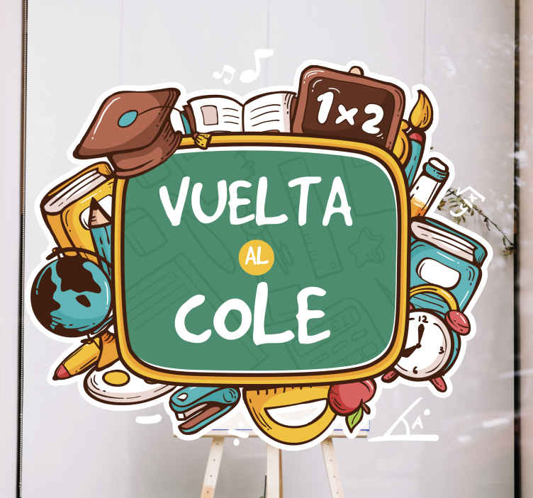 Vinilo Decorativo Vuelta Al Cole Con Material Escolar TenVinilo