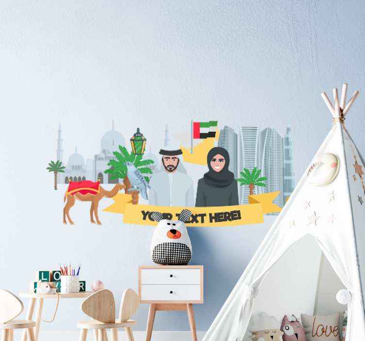 Personalized UAE symbols sticker - TenStickers