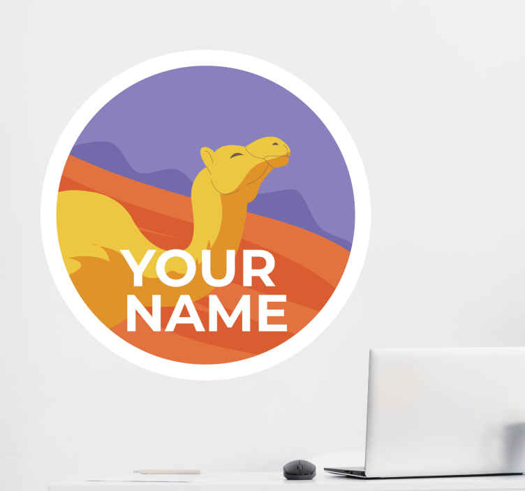 Personalized camel and desert  sticker - TenStickers