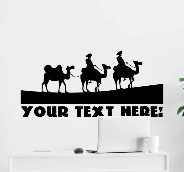 Personalized desert with camels sticker - TenStickers