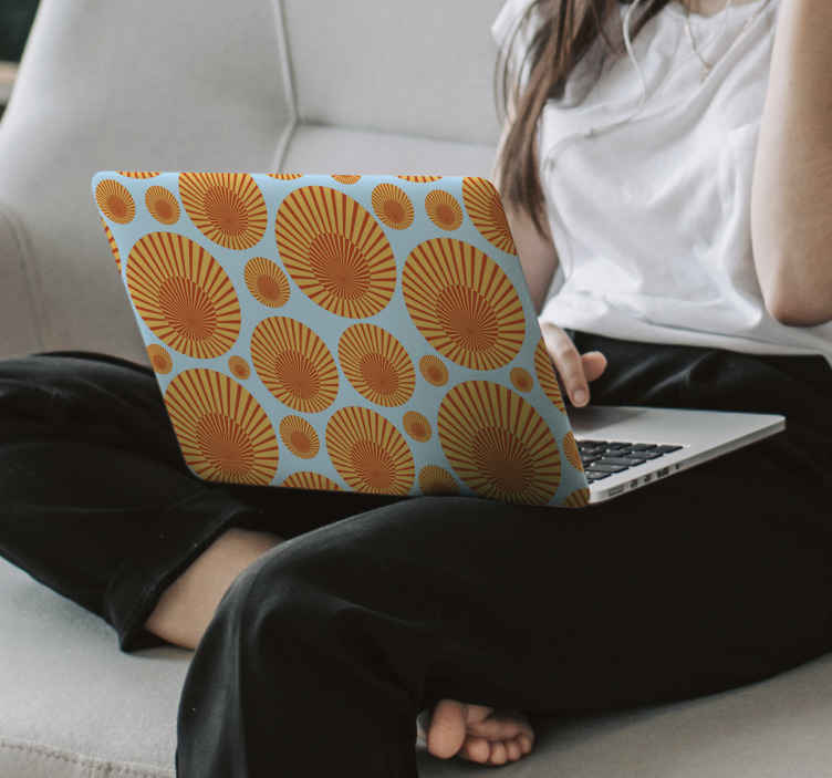 Dizüstü bilgisayar için kaplama dairesel desen kaplaması - TenStickers
