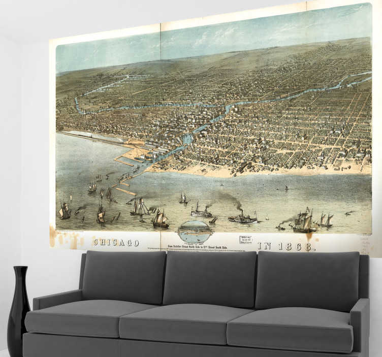 Adhésif mural Chicago 1868