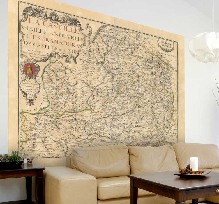 Vinilo mapa de Castilla 1706