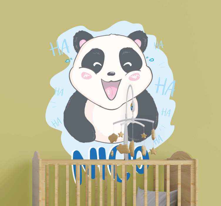 Stickers Chambre Bébé Bébé panda surpris par son nom