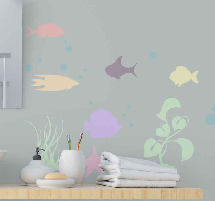 Sticker Mural Poisson Beau monde de poisson sous-marin