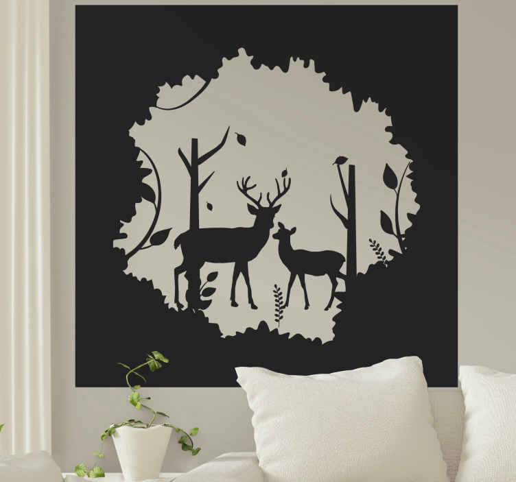 Wandtattoo Tier Hirsche im wald - TenStickers