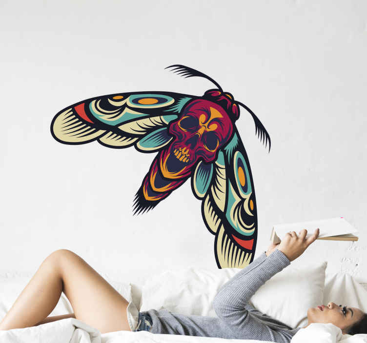 Sticker Retro Papillon de nuit vintage